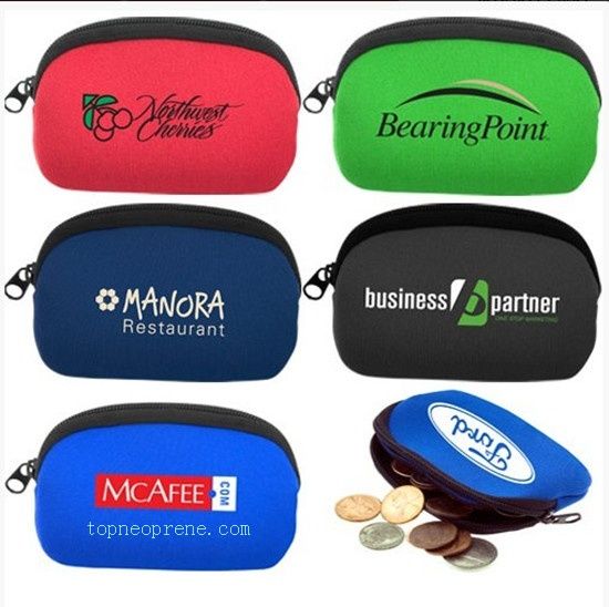 Neoprene Imprinted Change coin Pouch