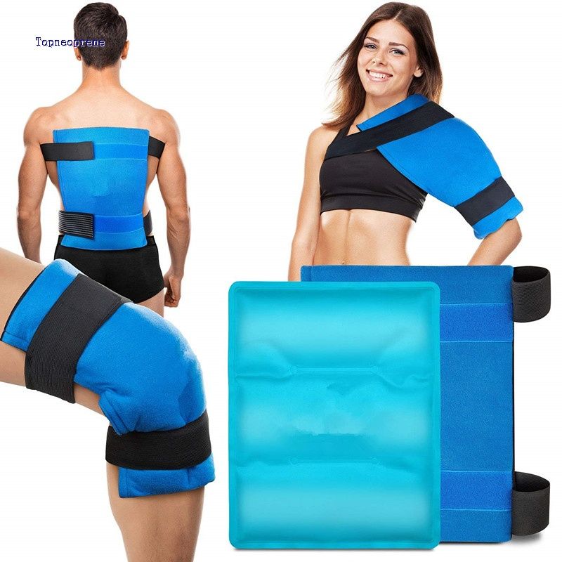 Ice Packs for Injuries – Reusable Hot & Cold Pack with Wrap – Flexible Gel Pack Ice Wrap for Back Pain, Knee, Shoulder, Neck
