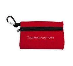zipper neoprene pouch tote bag with carabiner