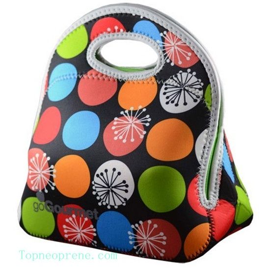 Insulated neoprene lunch bag tote cooler