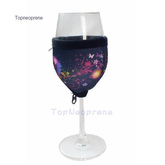 Custom Neoprene wine glass sleeve koozie
