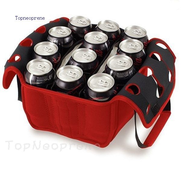 12 pack neoprene beverage cooler tote bag