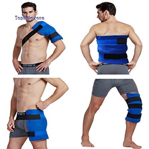 Large Flexible Gel Ice Pack & Wrap with Elastic Straps for Hot Cold Therapy - Great for Sprains, Muscle Pain