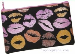 Custom printing neoprene pencil makeup case bag